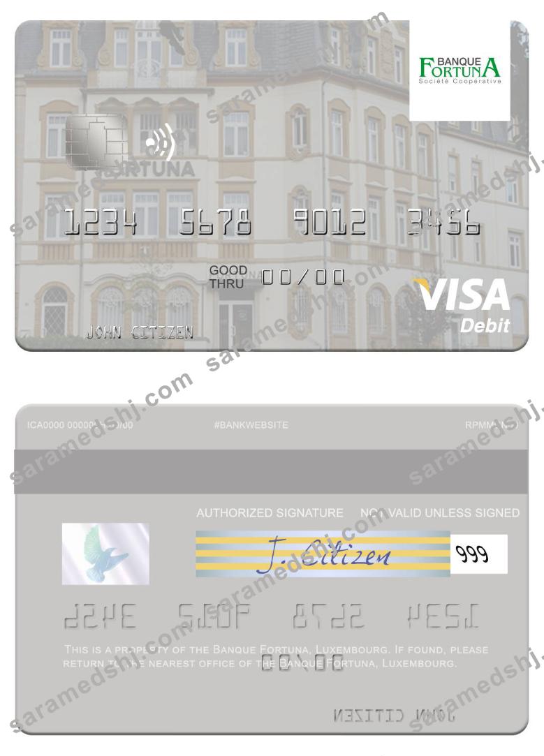 Luxembourg Banque Fortuna visa debit card